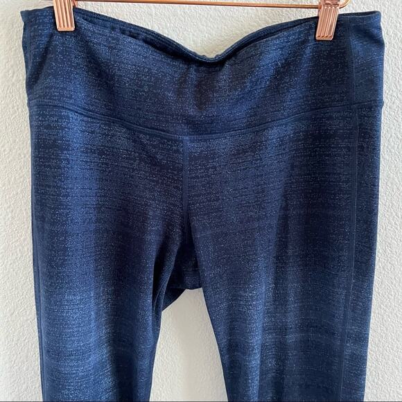 Athleta Blue Printed Activewear Workout Athleisure Pants Leggings Tights Medium - Picture 2 of 10